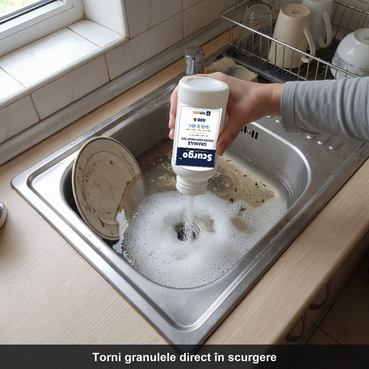 Scurgo™ – Granule pentru desfundat țevi, 400 g | apa se scurge din nou