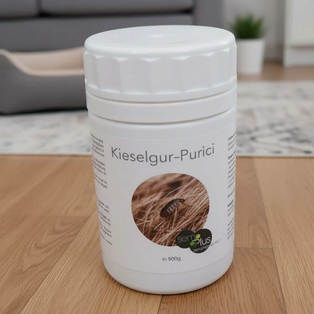 Pulbere împotriva puricilor pe bază de diatomee, borcan 500 g