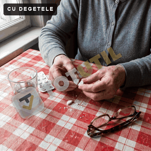 DozaFix™ – Tăietor de pastile cu lamă de inox | tableta stă în locaș, capacul o taie