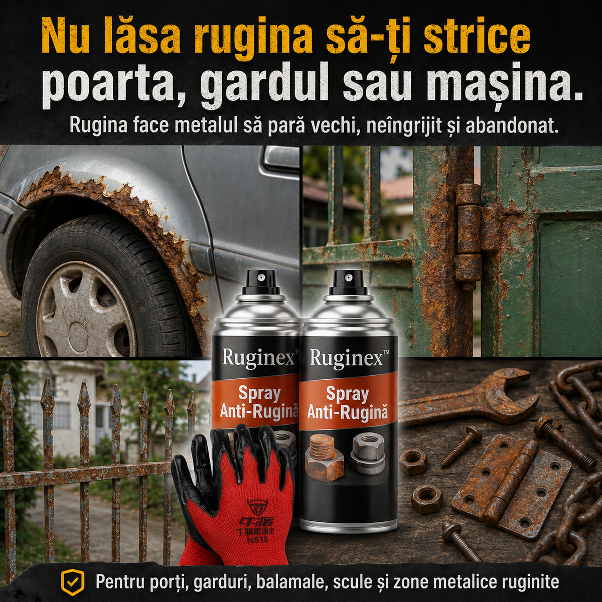RuginStop™ – Spray Anti-Rugină pentru Metal | 1+1 GRATIS