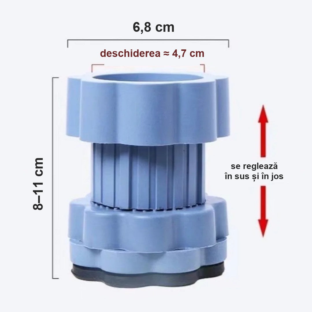 Set 4 suporturi antivibrații reglabile pentru mașina de spălat | 1+1 GRATIS