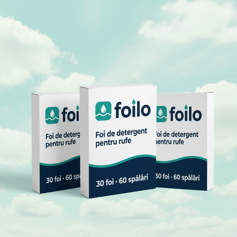 Trei cutii Foilo foi de detergent pentru rufe