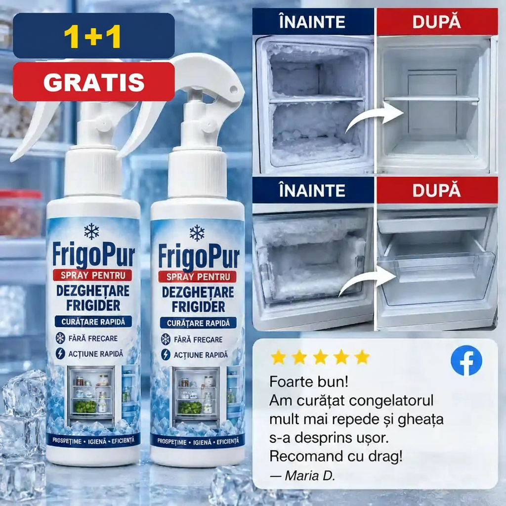 FrigoPur™ – Spray pentru Curățarea Frigiderului | 1+1 GRATIS
