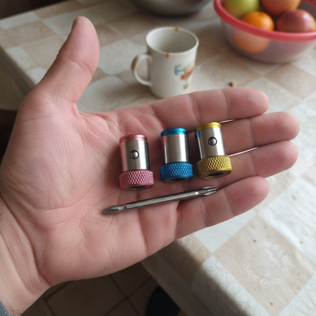 ȘurubFix™ – Inele magnetice pentru biți, set de 3 + bit | șurubul stă pe bit, nu mai cade