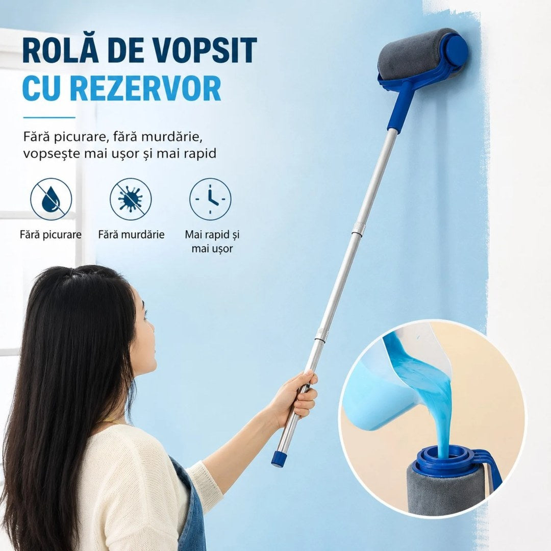 Kit trafalet cu rezervor pentru vopsit | Mâner extensibil, fără scară